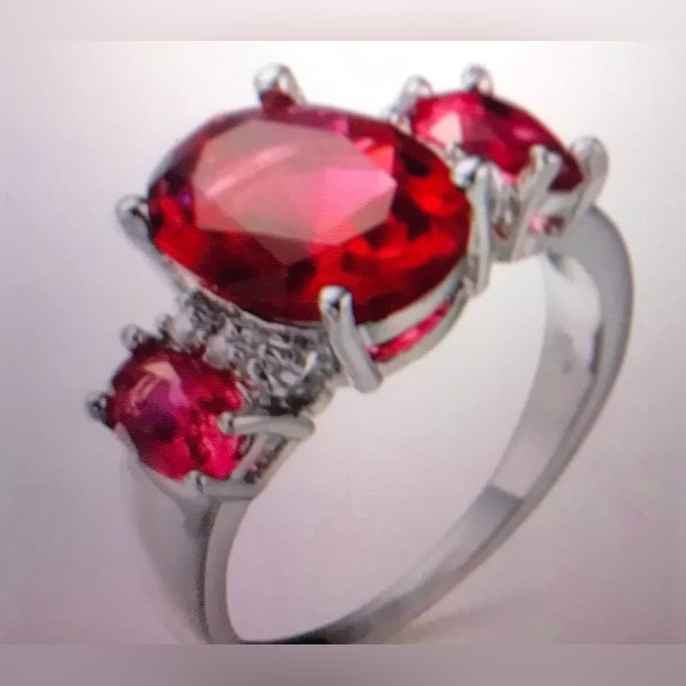 Rose Topaz Stamped 925 Sterling Silver Ring